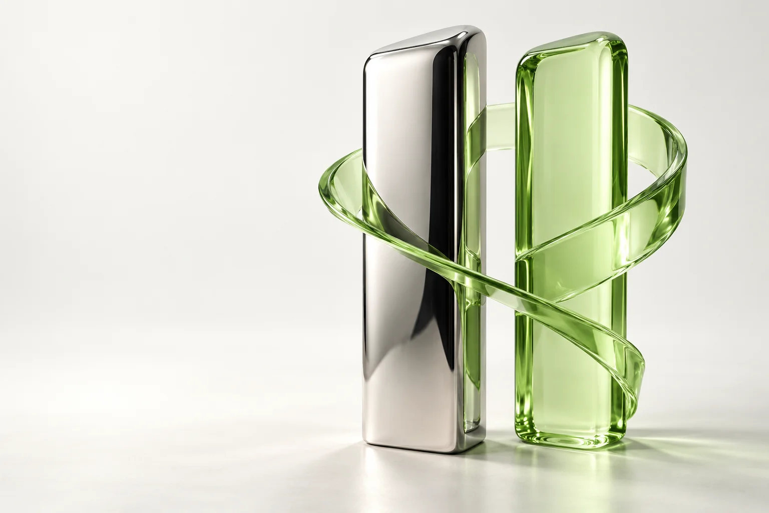 Connected platinum and lime glass forms