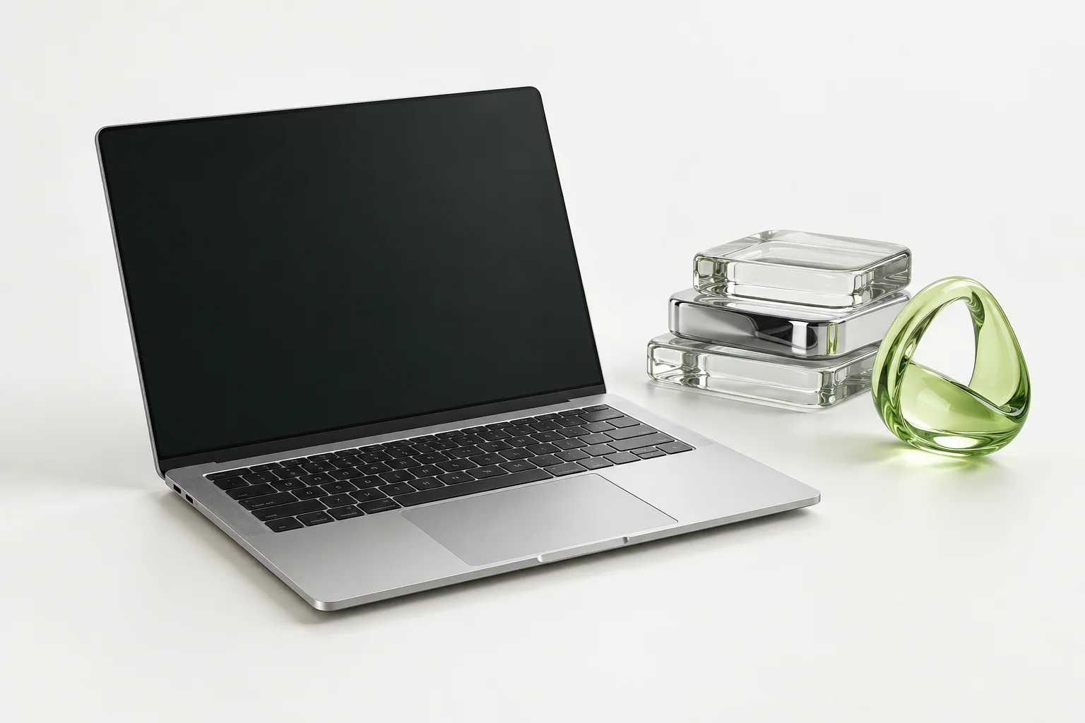 Premium platinum laptop and glass technology forms